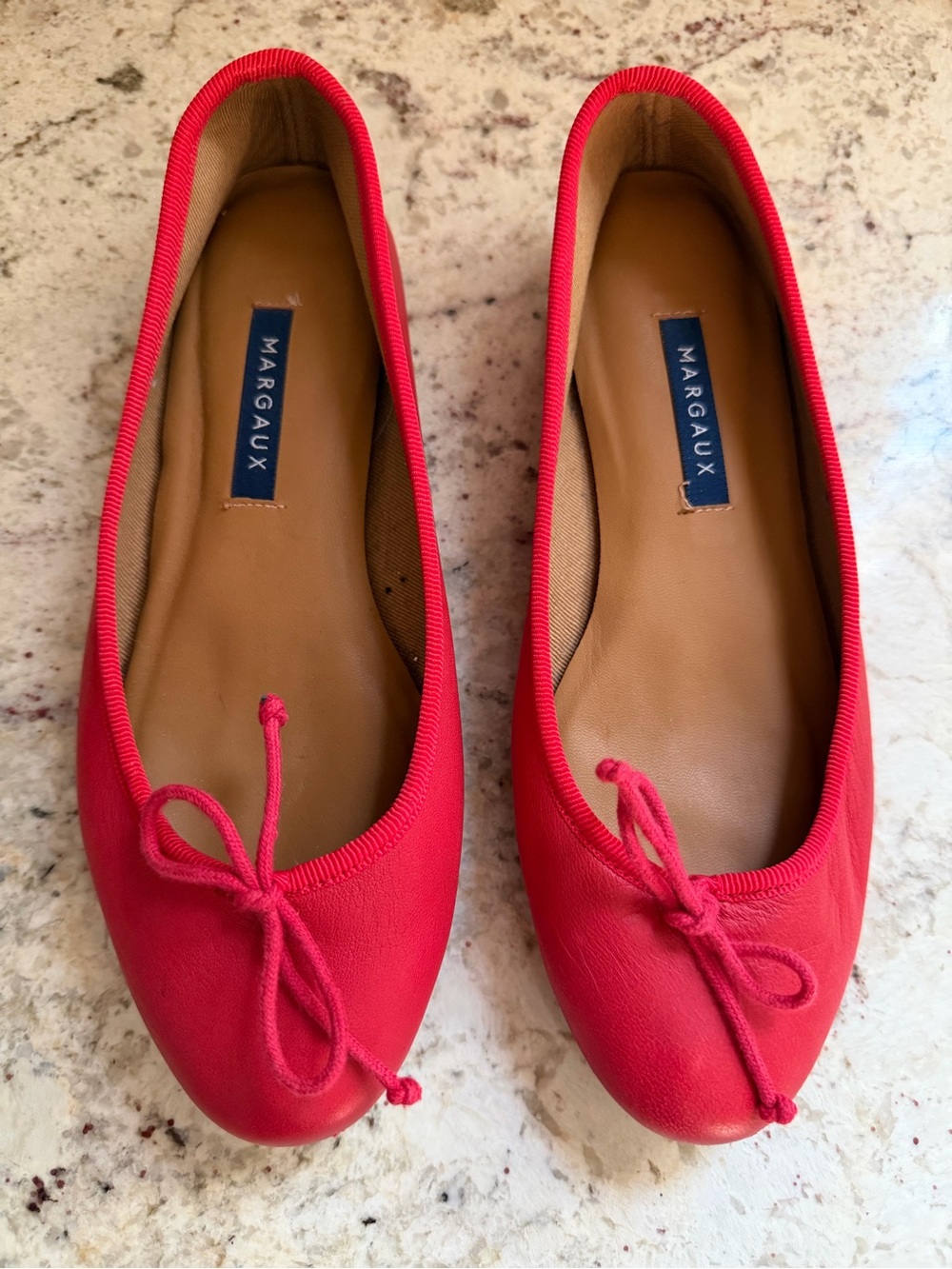 MARGAUX $280 The Demi Red Ballet Flat 35.5 US 5.5 EUC